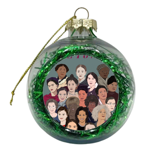 Girl Power inspirational women - xmas bauble by Amina Pagliari