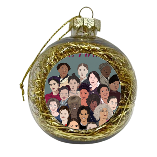 Girl Power inspirational women - xmas bauble by Amina Pagliari