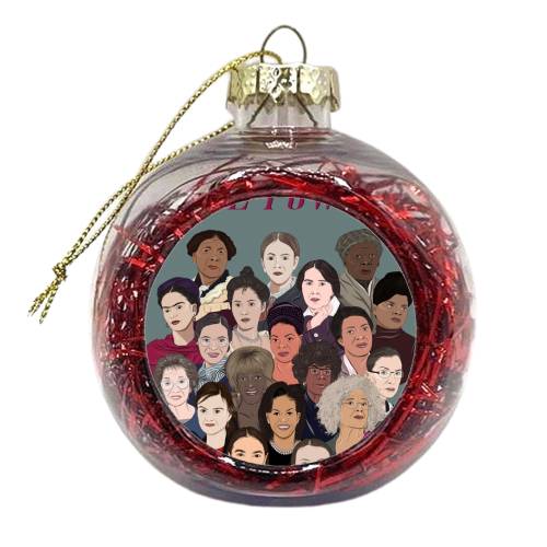Girl Power inspirational women - xmas bauble by Amina Pagliari