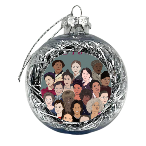 Girl Power inspirational women - xmas bauble by Amina Pagliari