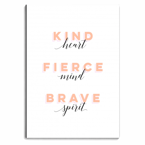 Girl Power Motivational Art - Kind, Fierce, Brave - personalised A4, A5, A6 notebook by Dominique Vari
