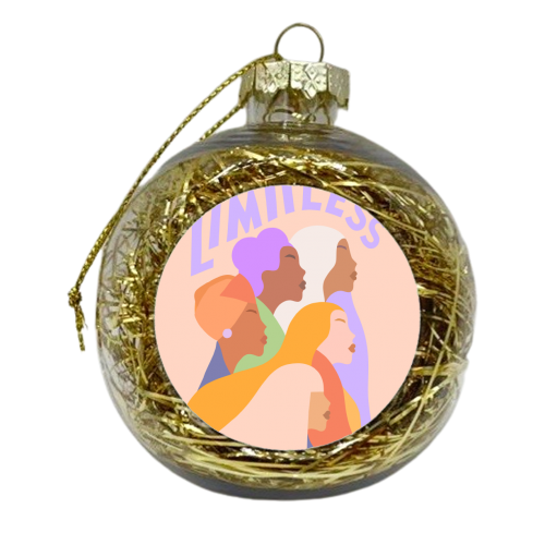 Girl Power Portrait - We are Limitless (colour) - xmas bauble by Dominique Vari