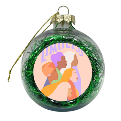 Girl Power Portrait - We are Limitless (colour) - xmas bauble by Dominique Vari