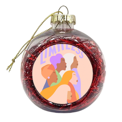 Girl Power Portrait - We are Limitless (colour) - xmas bauble by Dominique Vari