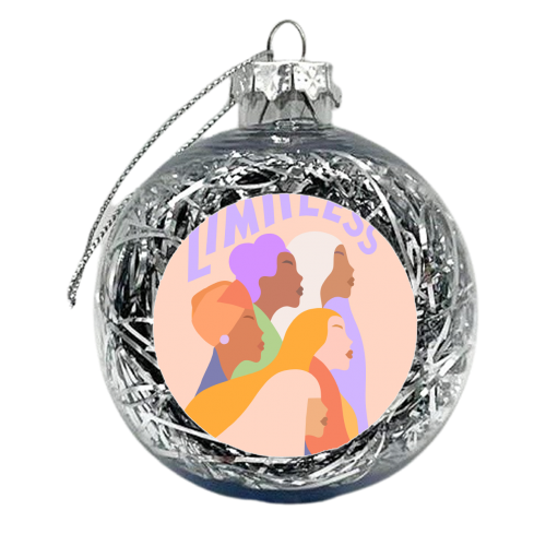 Girl Power Portrait - We are Limitless (colour) - xmas bauble by Dominique Vari