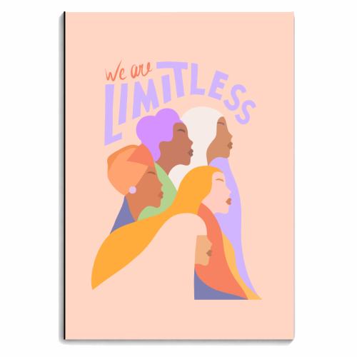 Girl Power Portrait - We are Limitless (colour) - personalised A4, A5, A6 notebook by Dominique Vari