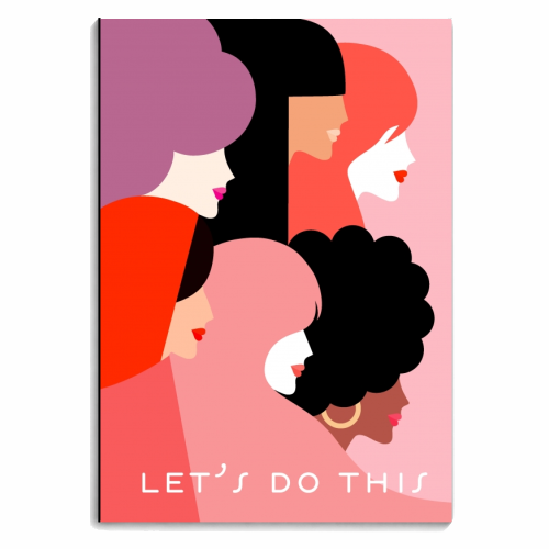 Girl Power 'We Persist' Coral - personalised A4, A5, A6 notebook by Dominique Vari
