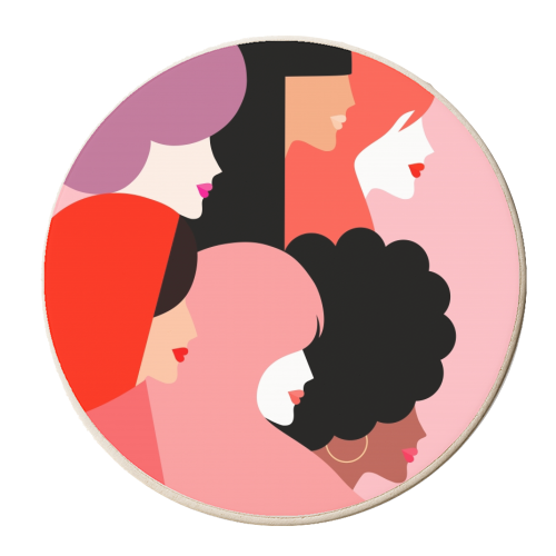 Girl Power 'We Persist' Coral - personalised beer coaster by Dominique Vari