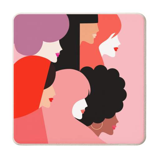 Girl Power 'We Persist' Coral - personalised beer coaster by Dominique Vari