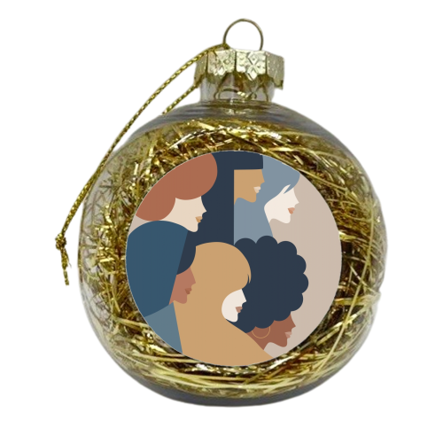 Girl Power 'We Persist' Earthy - xmas bauble by Dominique Vari