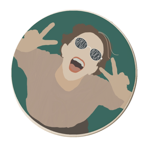 Girls Rock - personalised beer coaster by Giddy Kipper