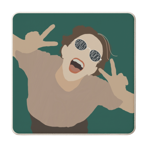 Girls Rock - personalised beer coaster by Giddy Kipper