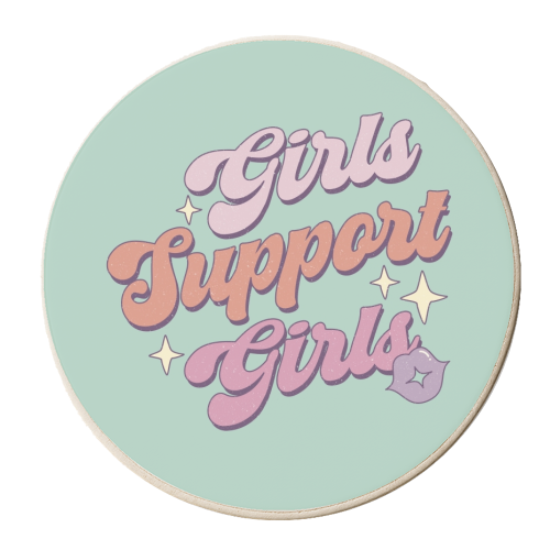 Girls Support Girls - personalised beer coaster by Giddy Kipper