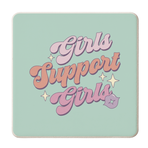 Girls Support Girls - personalised beer coaster by Giddy Kipper