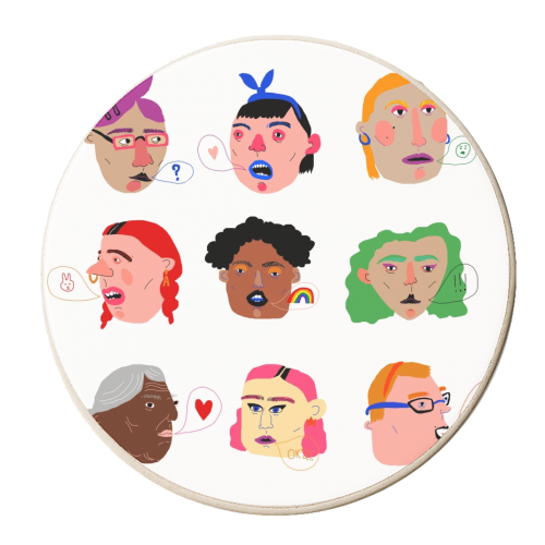 Girls Talk - personalised beer coaster by Ezra W. Smith