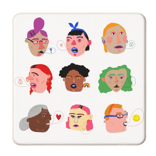 Girls Talk - personalised beer coaster by Ezra W. Smith