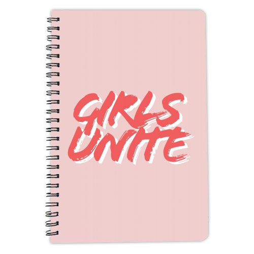 Girls Unite Pink and Red - personalised A4, A5, A6 notebook by Toni Scott