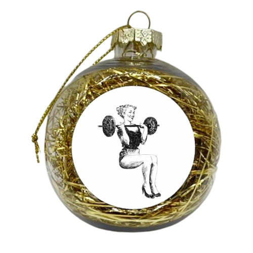 Girls Who Lift - xmas bauble by Darren Baxter