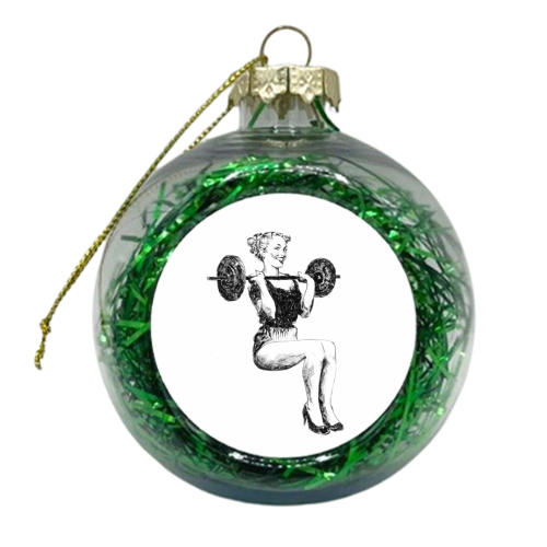 Girls Who Lift - xmas bauble by Darren Baxter