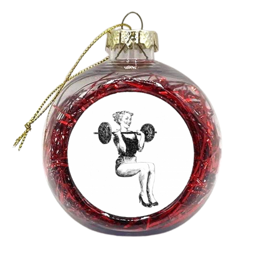 Girls Who Lift - xmas bauble by Darren Baxter