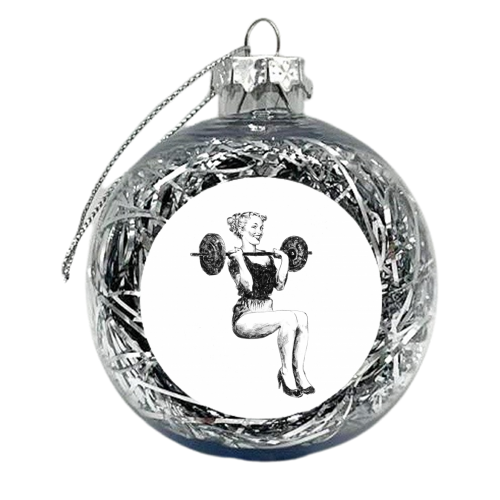 Girls Who Lift - xmas bauble by Darren Baxter