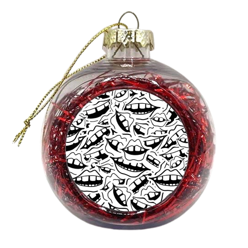 Give 'Em Lip - xmas bauble by Jaqueline Fryers