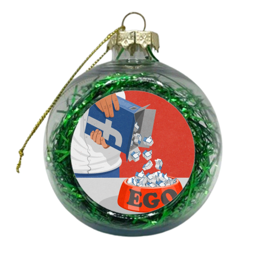 give your ego some likes - xmas bauble by John Holcroft