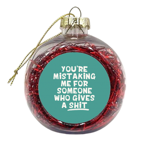 Gives a shit funny gift - xmas bauble by Giddy Kipper
