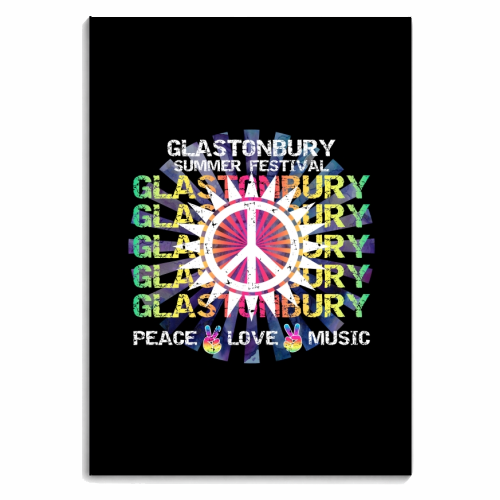 Glastonbury Festival Music Hippie Hippy New Age Bohemian Peace Sign - personalised A4, A5, A6 notebook by InspiredImages