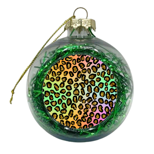 glitter rainbow leopard print - xmas bauble by Anastasios Konstantinidis