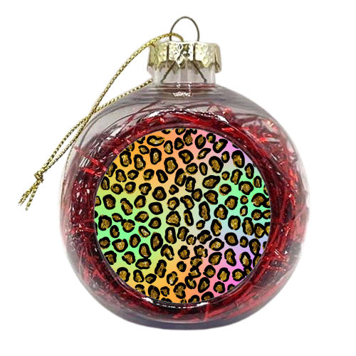 glitter rainbow leopard print - xmas bauble by Anastasios Konstantinidis