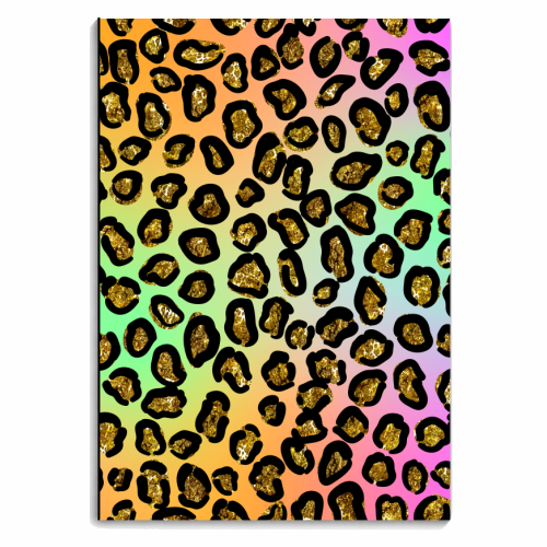 glitter rainbow leopard print - personalised A4, A5, A6 notebook by Anastasios Konstantinidis