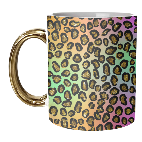 glitter rainbow leopard print - unique mug by Anastasios Konstantinidis