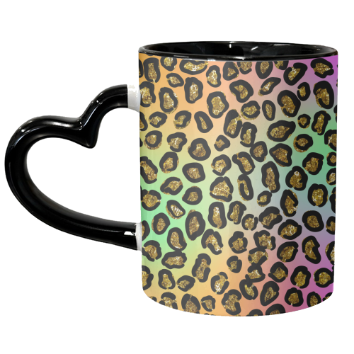 glitter rainbow leopard print - unique mug by Anastasios Konstantinidis