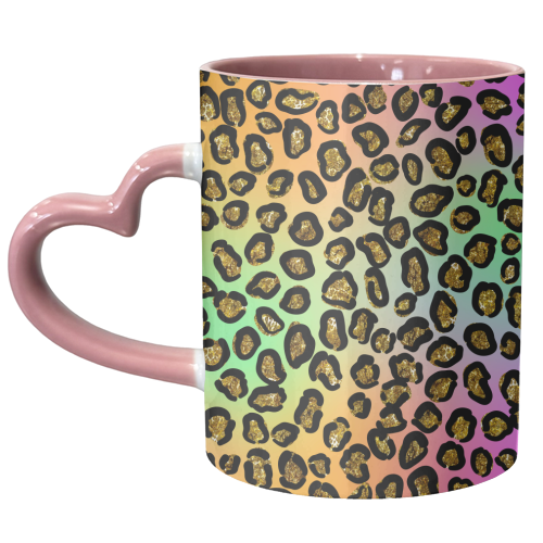 glitter rainbow leopard print - unique mug by Anastasios Konstantinidis