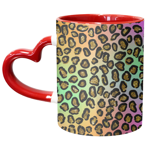 glitter rainbow leopard print - unique mug by Anastasios Konstantinidis