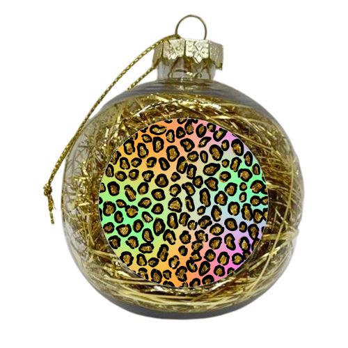 glitter rainbow leopard print - xmas bauble by Anastasios Konstantinidis