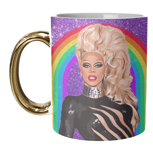 GLITTER RU - unique mug by DOLLY WOLFE