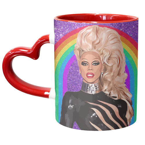 GLITTER RU - unique mug by DOLLY WOLFE