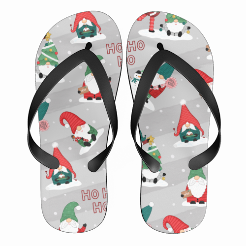 Gnome pattern - funny flip flops by Loren Grosvenor