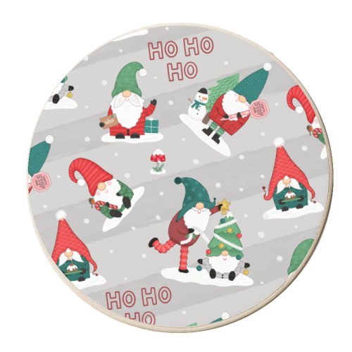 Gnome pattern - personalised beer coaster by Loren Grosvenor