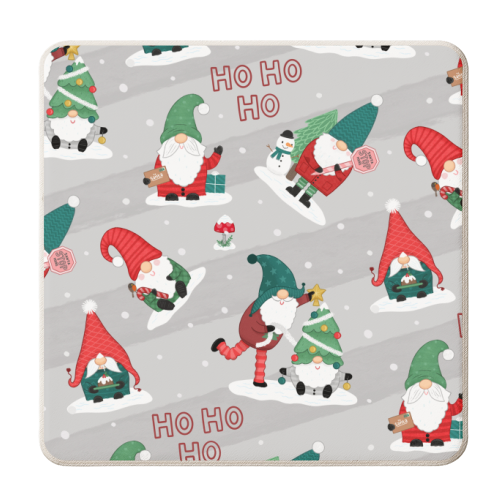 Gnome pattern - personalised beer coaster by Loren Grosvenor