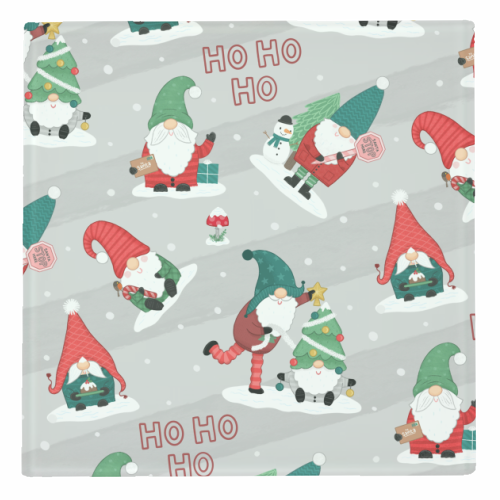 Gnome pattern - personalised beer coaster by Loren Grosvenor