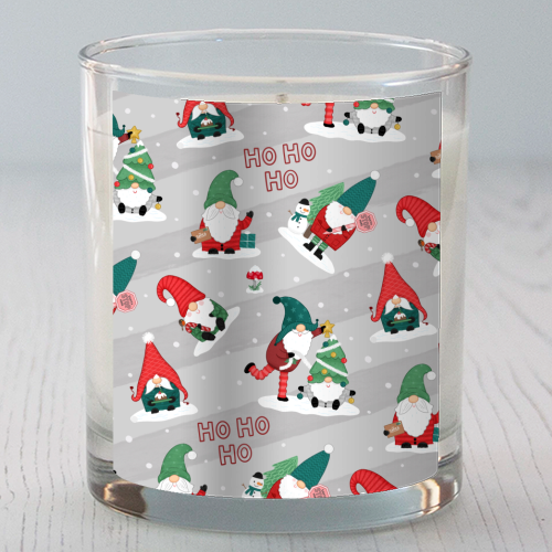 Gnome pattern - scented candle by Loren Grosvenor