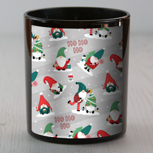 Gnome pattern - scented candle by Loren Grosvenor