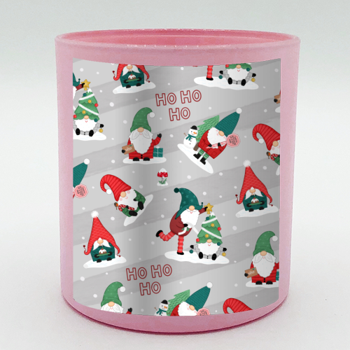 Gnome pattern - scented candle by Loren Grosvenor
