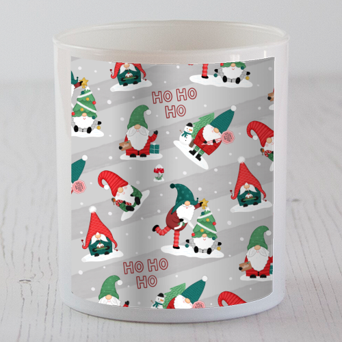 Gnome pattern - scented candle by Loren Grosvenor