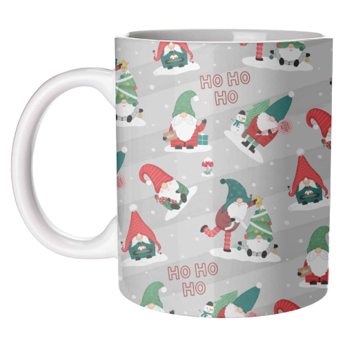Gnome pattern - unique mug by Loren Grosvenor
