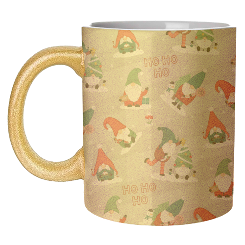 Gnome pattern - unique mug by Loren Grosvenor