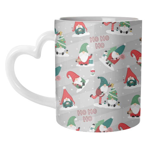 Gnome pattern - unique mug by Loren Grosvenor